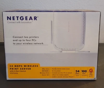 NETGEAR WGPS606 54 Mbps Wireless Print Server w/ 4-Port Switch - Image 1 of 3