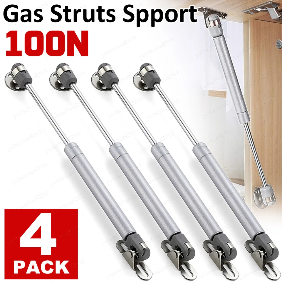 4X Soporte de puntal de bisagra de suspensión de gas hidráulico para elevación de puerta de gabinete Foto 1 de 4