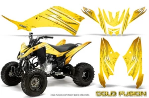 YAMAHA RAPTOR 125 GRAPHICS KIT CREATORX DECALS STICKERS COLD FUSION YELLOW - Picture 1 of 1