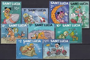 Disney Saint Lucia Yvert 485/93 10th Anniv. Moonwalk Mickey Donald Minnie Goofy - Bild 1 von 1