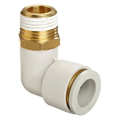 SMC KQ2L23-01AS PBT & Brass Push-to-Connect Tube Fitting  90 Degree Elbow✦Kd - Image 1 of 4