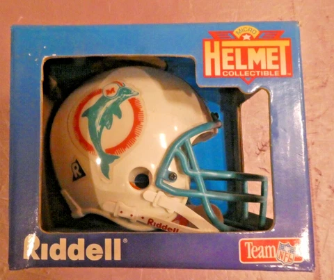 Vintage 1995 Riddell Micro Helmet Collectible MIAMI DOLPHINS NIP Cover