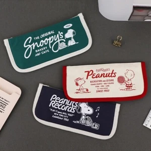 1PCS Peanuts Snoopy Charlie Brown Flat Pencil Case Pen Stationery Zipper Bag - Picture 1 of 10
