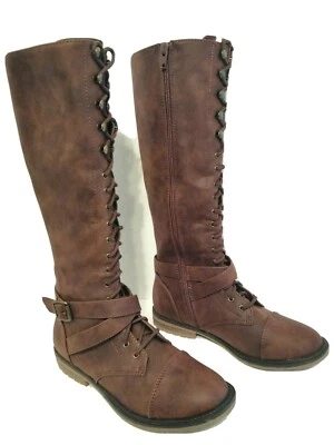 Topline Women's Devon Chocolate Combat Fashion Boots Size 7.5M - Image 1 of 4