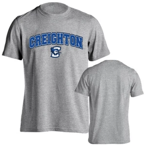 Creighton University Bluejays Arched Text with Mascot Short Sleeve T-shirt Tee - Picture 1 of 14