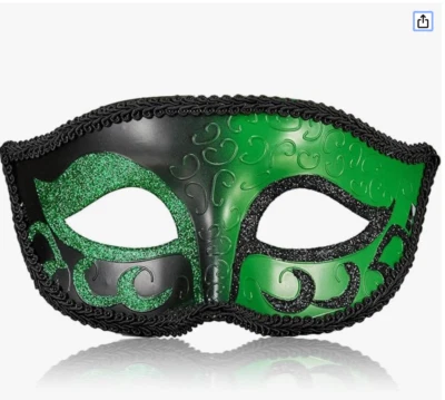 MYSEUNI  2024 New Masquerade Mask for Men- Venetian Masquerade Mask Green NWT - Image 1 of 4