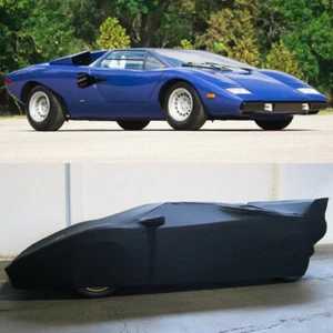 Car Cover Stain Stretch Dust-proof Custom Black For Lamborghini Countach 1974-89 - Picture 1 of 14