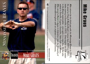 Mike Graus 2005 Grandstand Mississippi Braves #30 Card *AutographDen*
