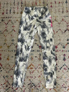 VS Victoria’s Secret PINK ULTIMATE Leggings Tie Dye XS White Gray Pockets $60 - Picture 1 of 7