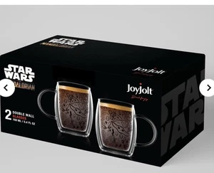 JoyJolt - Star Wars Mandalorian - Set of (2) Double Wall Espresso Mugs (5.4 oz) - Picture 1 of 4