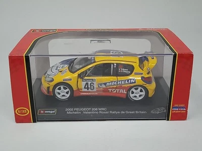 Bburago 2002 Peugeot 206 WRC Valentino Rossi Scala 1/32 - Immagine 1 di 4