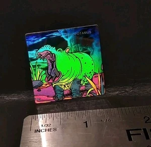 Vintage Aufkleber 3D Holografisch Laser Hologramm Nilpferd Sticker Mod Vintage - Bild 1 von 9