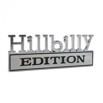 Hillbilly Edición Guardabarros Emblema Coche Camión Rata Hot Streetrod Script Cuarto Panel Foto 1 de 4