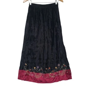 Maxi gonna bianca in velluto di cervo ricamata orlo floreale taglia M Y2K capricciosa nuova con etichetta - Foto 1 di 7