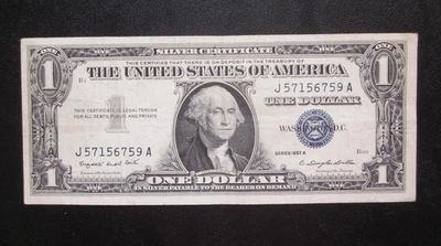 1957 A $1 SILVER CERTIFICATE ONE DOLLAR BANKNOTE OLD US VF NOTE J 57156759 A - Image 1 of 2