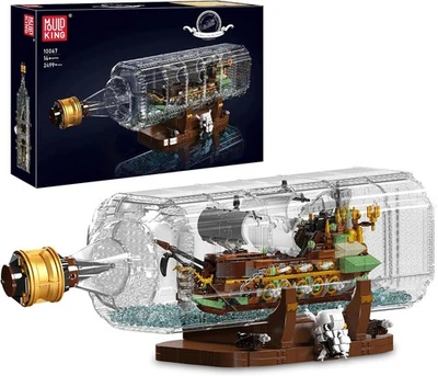 Mould King 10067 Drifting Bottle Dutchman Sailboat Ship Building Block Toy Decor - Image 1 of 4