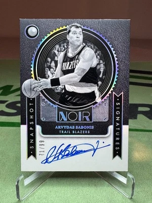 2024-25 Panini Noir Arvydas Sabonis Snapshots AUTO /99 - Portland Trail Blazers - Image 1 of 2