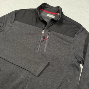 Orvis Jacket Mens Medium Gray Black Full Zip Fleece Softshell Pockets Classic - Picture 1 of 8
