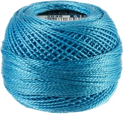 DMC Pearl Cotton Ball Size 8 87yd Light Bright Turquoise - Image 1 of 2