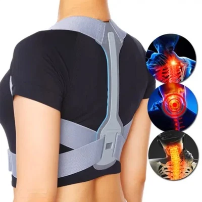 Posture Corrector Body Brace Back Lumbar Shoulder Support Belt Adjustable Brace - Image 1 of 4