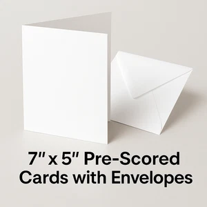 7"x5" White Pre-Scored Card Blanks 250–500gsm with Envelopes for Card Making - Picture 1 of 4