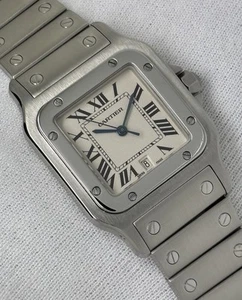 Cartier Santos Galbee Stainless Steel Quartz Gents Watch White Dial 29mm 1564 - Picture 1 of 21