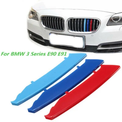 3 Clip Bande M-Sport 3 Couleur Calandre Kidney Grille pour BMW E90 E91 2004-2008