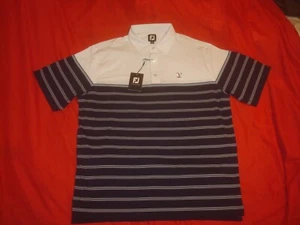 NWT FootJoy Lisle Color Block Stripe with Self Collar Golf Polo Shirt X-Large - Picture 1 of 7