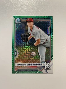 2021 Bowman Chrome Matthew Liberatore St. Louis Cardinals Green Mojo /99 - Bild 1 von 3