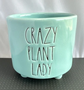Rae Dunn glacial blue "Crazy Plant Lady" Pflanzgefäß mit kleinem Fuß 4 Zoll - Bild 1 von 10