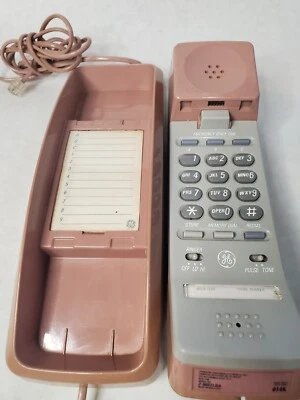 Vintage GE Thompson Consumer Electronics Mauve Wall / Desk Phone  - Image 1 of 4