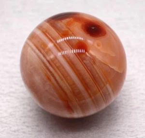 Vintage Banded Carnelian Stone Specimen Sphere Approximately 2" Diameter NICE! - Picture 1 of 10