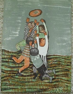 GRACIELA RODO BOULANGER - Original Lithograph - Children Playing Ball - Signed - Picture 1 of 2