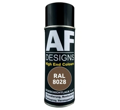 ALEX FLITTNER DESIGNS 4in1 Rostschutz Lackspray FÜR RAL 8028 Terrabraun Farbe Grundierung Spraydose