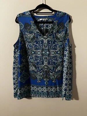 Новый с Ярлыками женская синий пейсли 2 x без рукавов фиолетовый и Клэр туника - Изображение 1 из 4