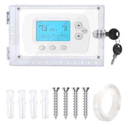 Thermostat Lock Box with 2 Keys Protective Cover Acrylic Guard Box Kits Clear - Image 1 of 4