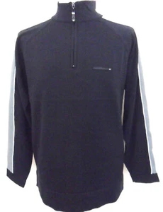 Duck and Cover Knitted Jumper Half Zip Contrast Trim nNavy Men's Sizes: S - XL - Picture 1 of 8