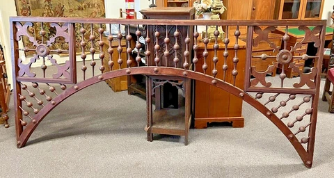 Architectural Salvage Gingerbread Arching Stick And Ball Fretwork Spandrel, 103" Cover