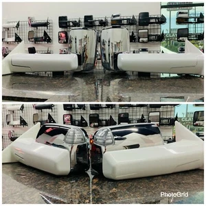 Espejos retrovisores de remolque para Dodge Ram 2009-2018 blancos y cromados - código de color PW7 - Imagen 1 de 9