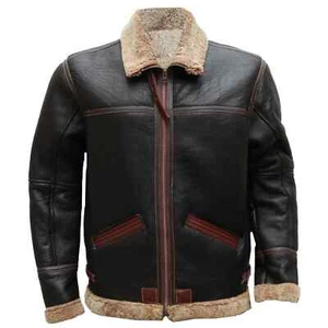 B3 RAF US Nav Mens Bomber Flying Aviator Fur Irvin Shearling Leather Jacket - Picture 1 of 5