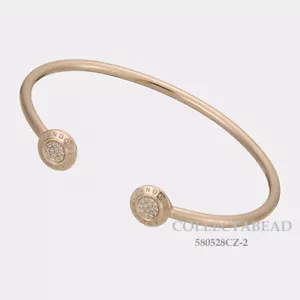 Autentico Bracciale Pandora Argento ROSA Firmato Zirconi Aperto (7,5") 580528CZ-3 - Foto 1 di 1