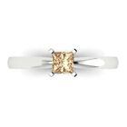 .5 ct Princess Designer Statement Bridal Ring 14k White Gold Yellow Moissanite