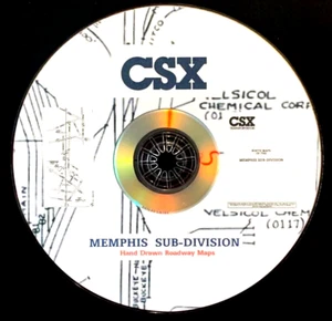 CSX 1996 Memphis Sub-Division Hand Drawn Roadway Maps PDF Pages on DVD - Picture 1 of 5