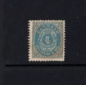Dinamarca 1875 4º Pizarra y Azul Sin Usar Sin Goma Sc 26 - Imagen 1 de 2
