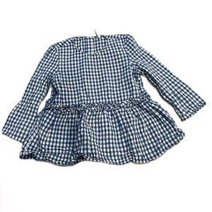 Zara checked blue and white long sleeve size XS - Picture 1 of 3