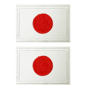 2 x Japan Rechteck Flagge - Aufbügeln Stickerei Patches (6 x 4 cm) - Bild 1 von 1