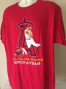 Anaheim Los Angeles Angels Erick Aybar 2011 Gold Glove Winner rot TShirt XL - Bild 1 von 5