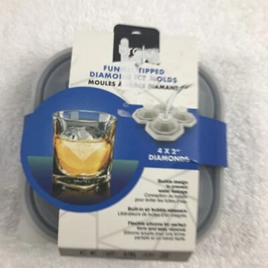 Diamond ice cube ball maker tray silicone sphere mold whiskey cocktail funnel - Picture 1 of 5
