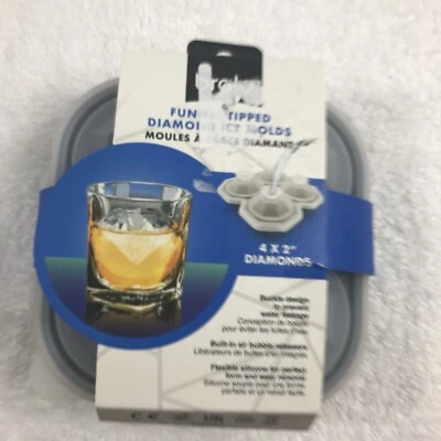 Bandeja para hacer bolas de cubitos de hielo de diamante molde esfera de silicona embudo de cóctel de whisky  Foto 1 de 4