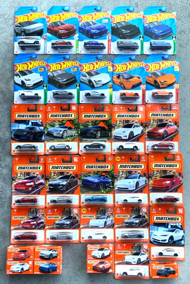 2025-2021 Tesla Selections  - Hot Wheels & Matchbox, New Cars 10/01!! - Image 1 of 1